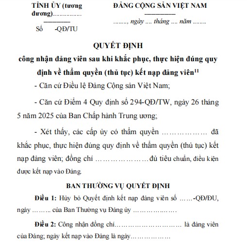 Mẫu 1A-HKN theo Hướng dẫn 38-HD/BTCTW