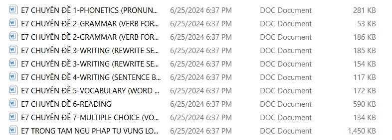 Tài liệu luyện thi HSG Tiếng Anh 7