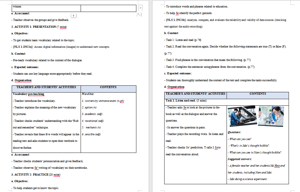 Giáo án tích hợp năng lực số tiếng Anh 11 