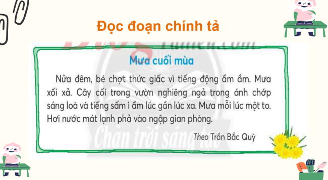 PowerPoint Tiếng Việt 2 Bài 4: Nghe - viết Mưa cuối mùa. Phân biệt d/gi, iu/iêu, oăn/oăng