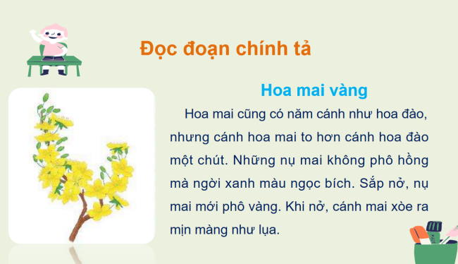 PowerPoint Tiếng Việt 2 Bài 4: Nghe - viết Hoa mai vàng