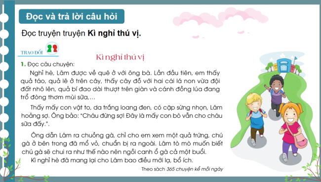 PowerPoint Tiếng Việt 3 Bài 12: Trao đổi Kì nghỉ thú vị