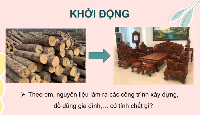 PowerPoint Khoa học tự nhiên 6 Bài 13: Một số nguyên liệu