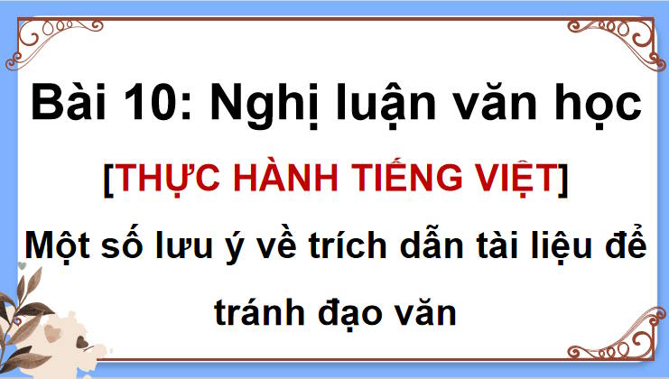 Giáo án Ngữ văn 9 Bài 10: Thực hành tiếng Việt