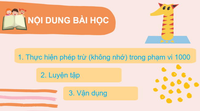 PowerPoint Toán 2: Phép trừ (không nhớ) trong phạm vi 1000