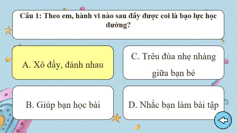 Trò chơi khởi động GDCD 7 Bài 7