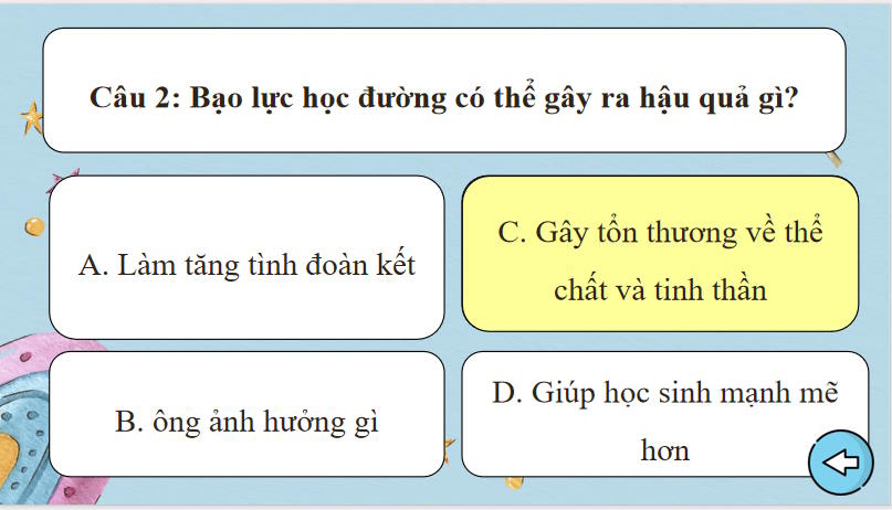 Trò chơi khởi động GDCD 7 Bài 7