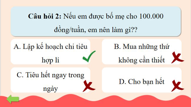 Trò chơi khởi động GDCD 7 Bài 8