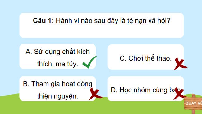 Trò chơi khởi động GDCD 7 Bài 9