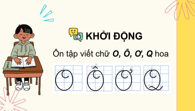 PowerPoint Tiếng Việt 3 Bài 1: Ôn chữ hoa O, Ô, Ơ, Q