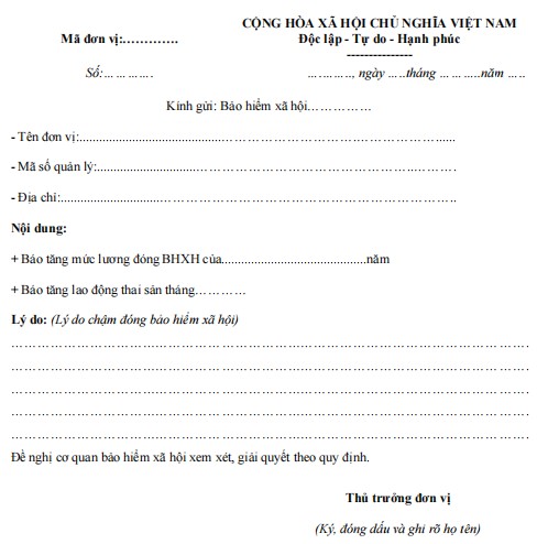 Mẫu công văn giải trình nộp chậm bảo hiểm xã hội