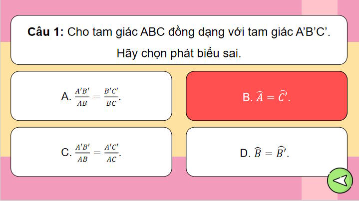 Trò chơi khởi động Toán 8 Bài 33