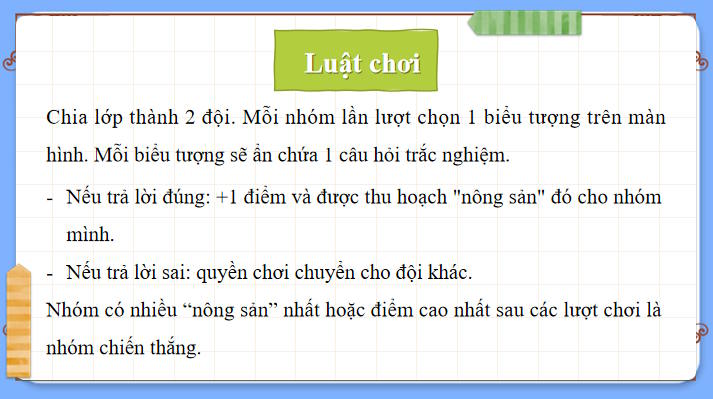 Trò chơi khởi động Toán 8 Bài 35