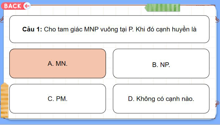 Trò chơi khởi động Toán 8 Bài 35