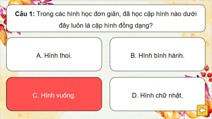 Trò chơi khởi động Toán 8 Bài 37