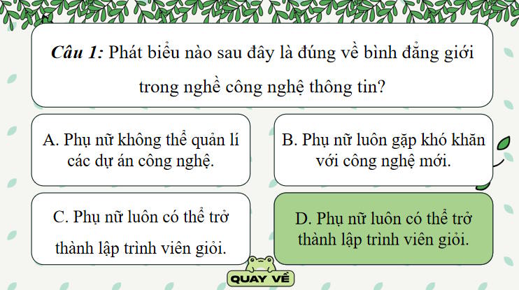 Trò chơi khởi động Tin học 8 Bài 16