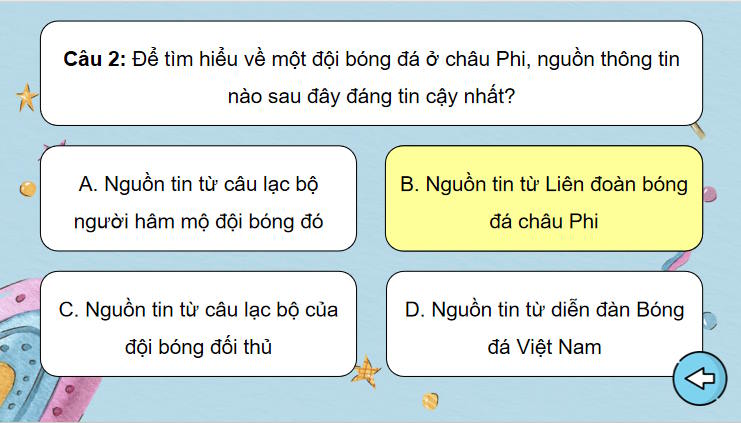 Trò chơi khởi động Tin học 8 Bài 3