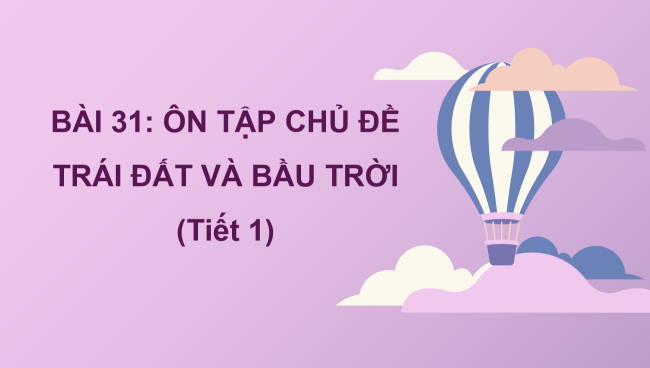 PowerPoint Tự nhiên và xã hội 2 Bài 31: Ôn tập chủ đề trái đất và bầu trời