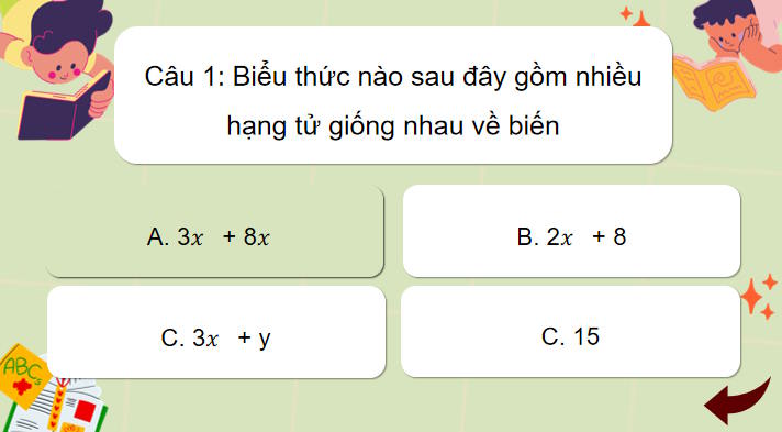 Trò chơi khởi động Toán 8 Bài 26