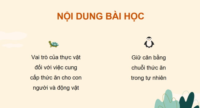 PowerPoint Khoa học 4 Bài 31: Vai trò của thực vật trong chuỗi thức ăn