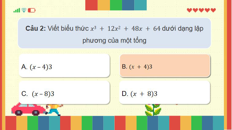 Trò chơi khởi động Toán 8 Bài tập cuối chương 2