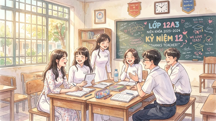 Viết kỷ yếu lớp 12 ngắn gọn