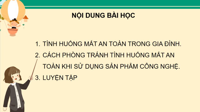 PowerPoint Công nghệ 3 Bài 6: An toàn với môi trường công nghệ trong gia đình