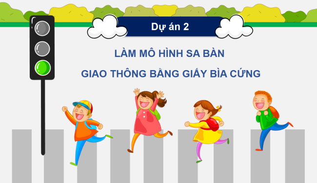 PowerPoint Công nghệ 3 Dự án 2: Làm mô hình sa bàn giao thông bằng giấy bìa cứng