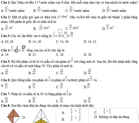 Phần 1: ÔN TẬP VỀ PHÂN SỐ