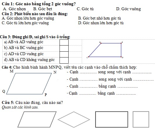 Phần 3: ÔN TẬP VỀ HÌNH HỌC