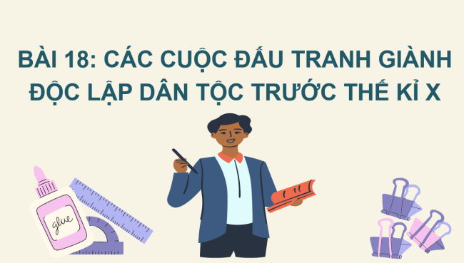 PowerPoint Lịch sử 6 Bài 18: Các cuộc đấu tranh giành độc lập dân tộc trước thể kỉ X