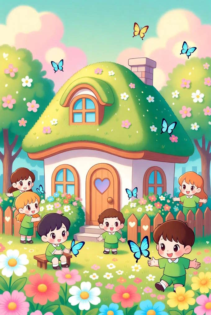 Tranh vẽ Ngôi nhà mơ ước chủ đề đô thị xanh hạnh phúc