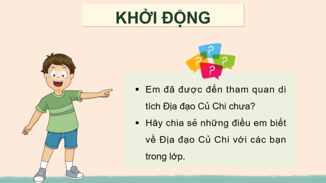 PowerPoint Lịch sử - Địa lí 4 Bài 28: Địa đạo Củ Chi
