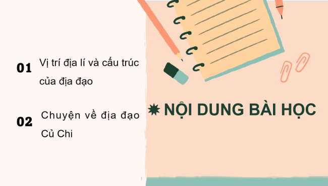 PowerPoint Lịch sử - Địa lí 4 Bài 28: Địa đạo Củ Chi