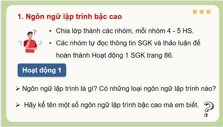 Ngôn ngữ lập trình bậc cao và python