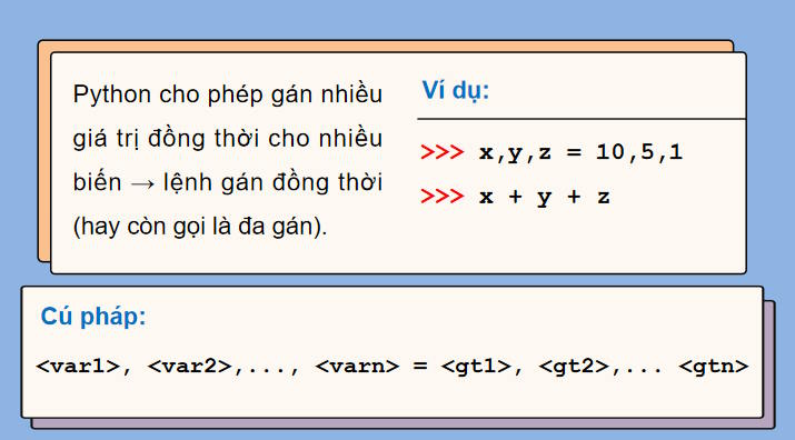 Biến và lệnh gán