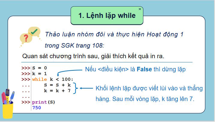 Câu lệnh lặp while