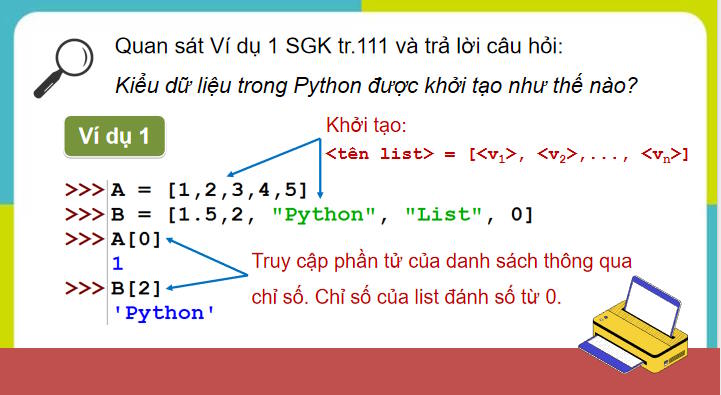 Kiểu dữ liệu danh sách