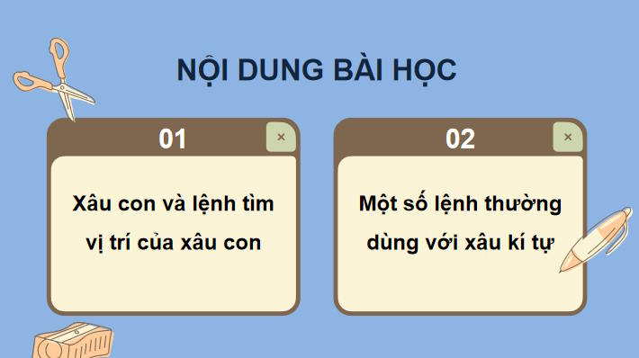 Một số lệnh làm việc với xâu kí tự