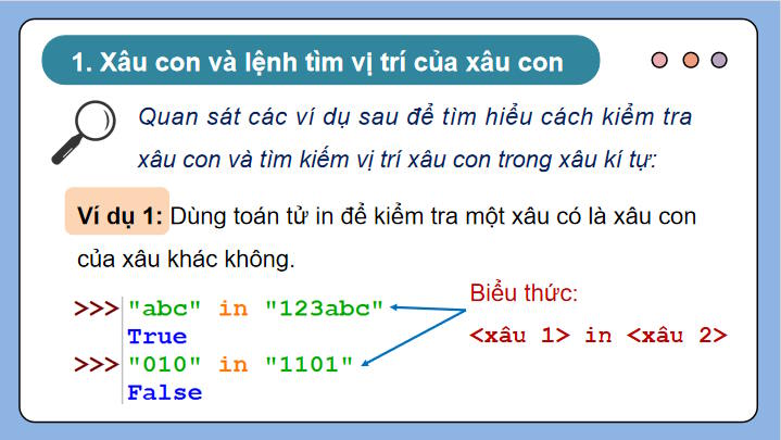 Một số lệnh làm việc với xâu kí tự
