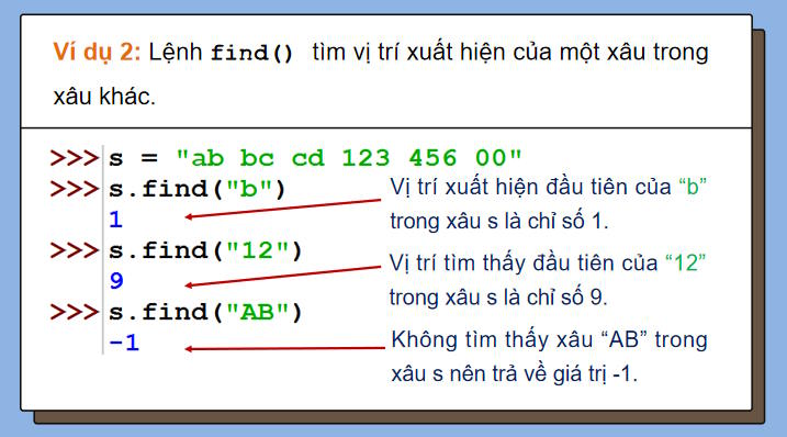 Một số lệnh làm việc với xâu kí tự