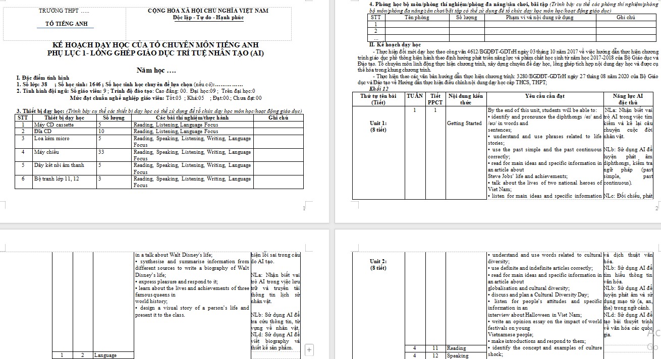 KHGD tích hợp AI Tiếng Anh 12 Global Success
