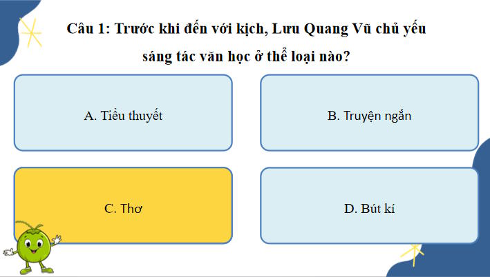 Trò chơi khởi động Ngữ văn 12: Hồn Trương Ba da hàng thịt