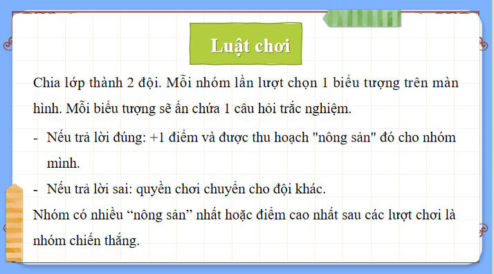 Trò chơi khởi động Công nghệ 8 Bài 20