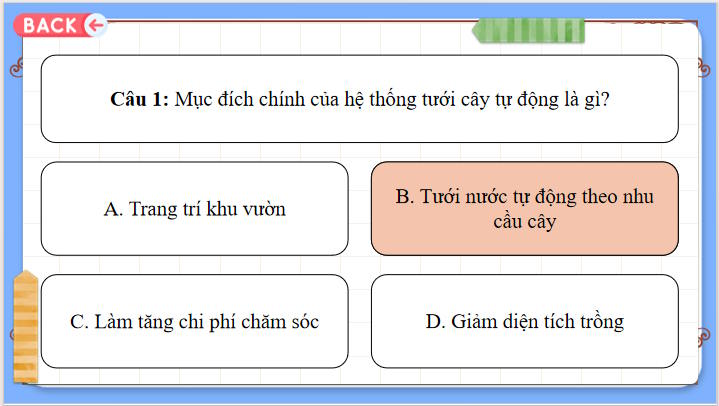 Trò chơi khởi động Công nghệ 8 Bài 20