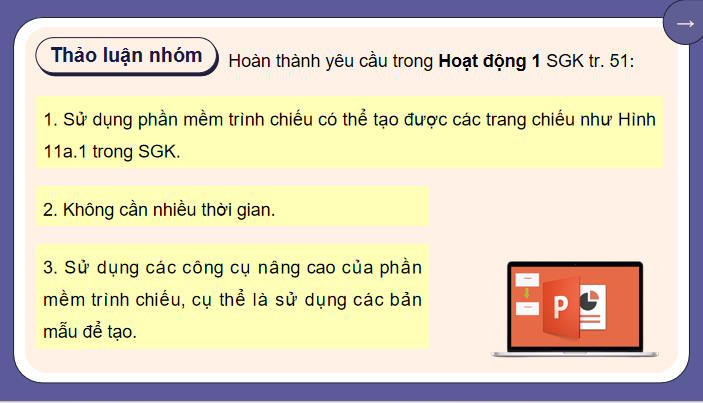 Sử dụng bản mẫu tạo bài trình chiếu