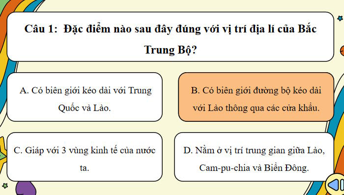 Trò chơi khởi động Địa lí 9 Bài 14