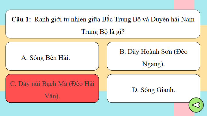 Trò chơi khởi động Địa lí 9 Bài 15