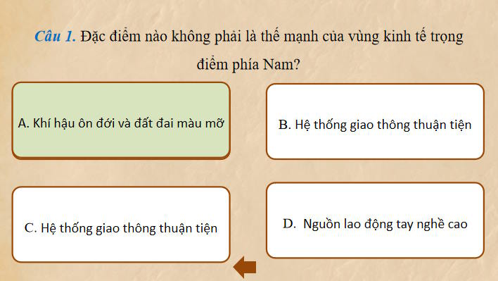 Trò chơi khởi động Địa lí 9 Bài 19