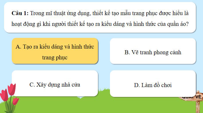 Trò chơi khởi động Mĩ thuật 7 Bài 10